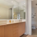 Bathroom Vanity Porcelain Stylish Bathroom Vanity With Square Porcelain Sinks And Stainless Steel Faucets Large Mirror Wall Shelves Chic In Chicago Apartments Beautiful Modern Apartment Decorating For A Shabby Chic Look (+17 New Images)