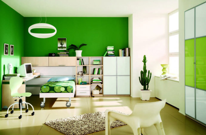 Deep Green Design Amazing Deep Green Kids Room Design Brightened By The Application Of Window With Potted Cactus Growing Well Kids Room  Creative Kids Playroom Design Ideas In Beautiful Themes