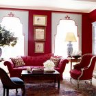 Red Sofas Chair Amazing Red Sofas And Red Chair In The Red Living Room With Wooden Table Near Gorgeous Red Wall Decoration Shining Room Painting Ideas With Jewel Vibrant Colors