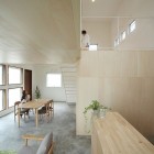 Azuchi House Interior Appealing Azuchi House Sumiou Mizumoto Interior Design With Concrete Floor And Wooden Kitchen Cabinet Decoration Outstanding Single Family House In Minimalist Wooden Decoration