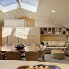 Dining Area The Appealing Dining Area Design Inside The Glencoe Residence With Skylight Window Above Give Best Lighting Inside Kitchens Lovely Steel Kitchen With Photo Frames And Flower Decorations