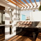 Animal Music With Attractive Animal Music Studio Terrace With Open Fireplace And Long Wooden Bench Under The Wooden Pergola Decoration Trendy And Fascinating Office Design Of The Animal Music Project