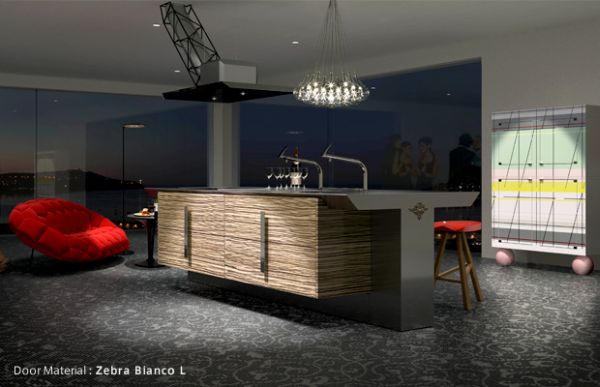 Bar Island Modern Attractive Bar Island In The Modern Room With Stylish INO Leone Collection And Bright Bubble Lamps Near It Kitchens Fresh Kitchen Design In New Elegant Modern Concepts