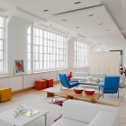 White Apartment With Attractive White Apartment Inspiration Decorated With Colorful Furniture Collection Such As Blue Chairs And Red Stools Apartments Luminous White Loft With Vibrant Accent Colors In The Middle Of New York City