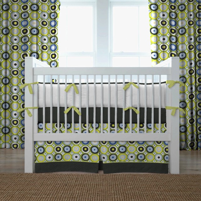 Black White Patterned Awesome Black White And Green Patterned Crib Skirts Installed On White Crib To Match With Patterned Curtain Kids Room Magnificent Crib Skirts Designed In Modern Style Made From Wood