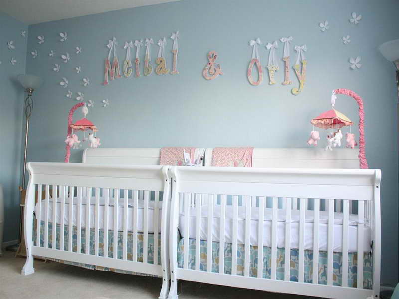 Grey Painted Interior Awesome Grey Painted Baby Nursery Interior With White Painted Best Baby Cribs Decorated With Pink Accessory Kids Room Marvelous Best Baby Cribs Designed In Twins Model For Small Room