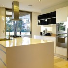 Kitchen Design White Awesome Kitchen Design With Glossy White Kitchen Island Also Metal Range Hood At Inside ST56 House Dream Homes Impressive Contemporary Home Gives High Comfort In Your Life