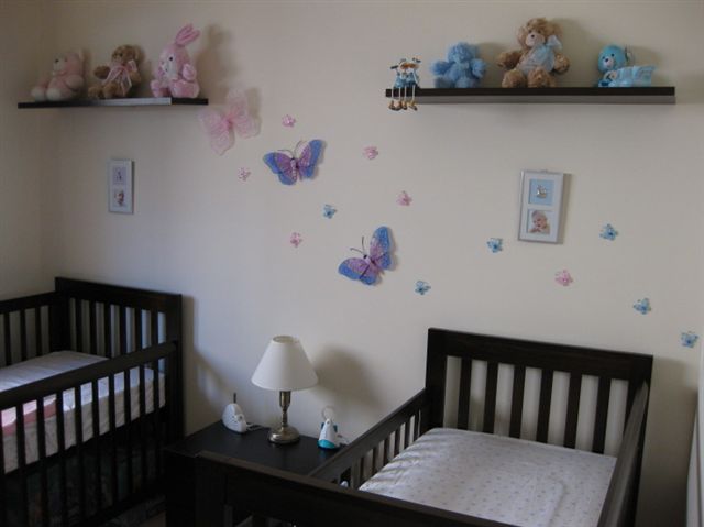 Butterflies Attached Painted Beautiful Butterflies Attached On Cream Painted Nursery Interior With Black Painted Best Cribs Covered By White Linen Kids Room  Chic Best Cribs Of Classic Chalet Designed In Vintage Decoration