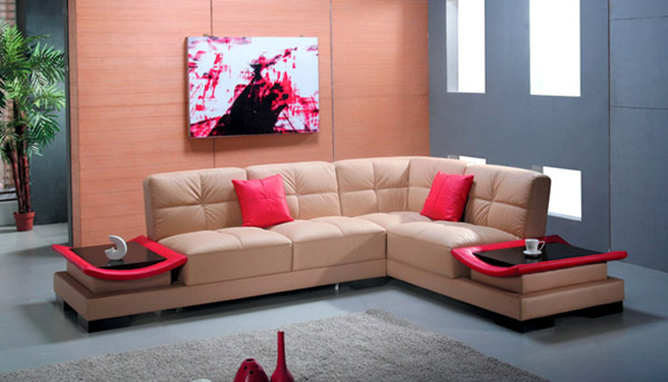 Living Room Combination Beautiful Living Room Style With Combination Of Creamy Sofa Color And Red Sofa Pillow And Abstract Painting Above The Sofa Living Room Vibrant Living Room Decoration With Colorful Furniture