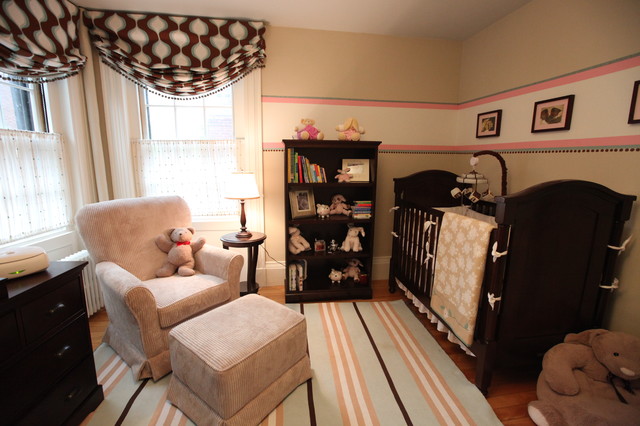 Striped Rug Wooden Beautiful Striped Rug Placed On Wooden Floor Matching With Wall To Hit Black Baby Crib Sets With Neutral Splash Kids Room Classy Baby Crib Sets For Contemporary And Eclectic Interior Design