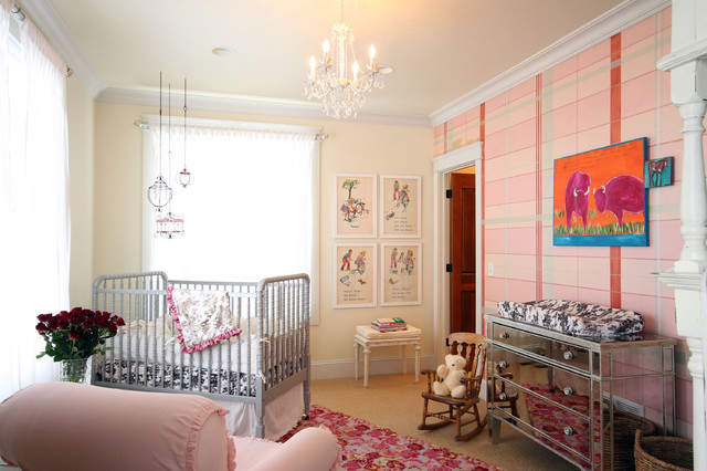 Baby Girl With Bright Baby Girl Nursery Interior With Grey Painted Iron Baby Crib Sets Coupled With Mirrored Dresser For Fashion Kids Room Classy Baby Crib Sets For Contemporary And Eclectic Interior Design