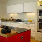Themes Applied Kitchen Bright Themes Applied In Modern Kitchen Design Using White Kitchen Built In Storage Combined Red Kitchen Island Kitchens Fascinating Kitchen Decoration That Transform The Home Into Modern Design