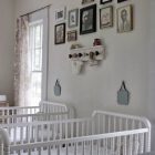 White Themed Interior Bright White Themed Baby Nursery Interior Involving White Best Baby Cribs For Twin Decorated With Portraits Kids Room Marvelous Best Baby Cribs Designed In Twins Model For Small Room
