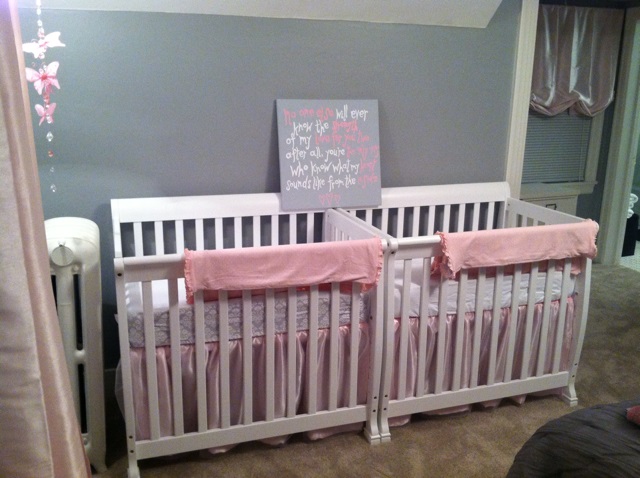 Pink And Cribs Calm Pink And White Mini Cribs Placed Closely To The Light Grey Wall With Quotes Board As Decoration Idea Kids Room  Minimalist Mini Cribs In Various Room Designs