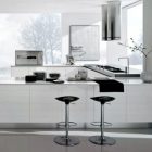 Modern White Completed Captivating Modern White Interior And Completed With Chrome Kitchen Appliances With Millenium Double Vent Hood Designs Kitchens Fabulous White Kitchen Design In Cleanness And Fashionable Decoration