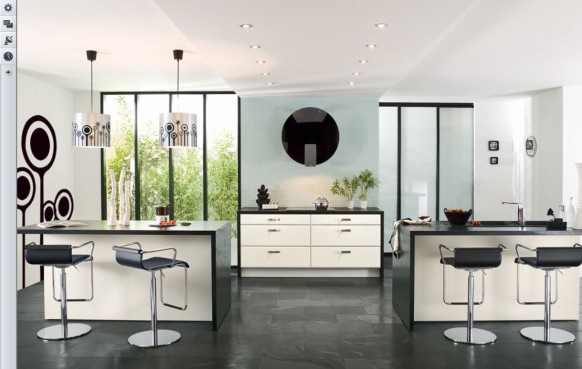 Kitchen Wallart Gray Charming Kitchen Wall Art With White Gray Cabinets Between Twin Island Involved Stools On Gray Tiled Floor Completed Pendant Kitchens Various French Kitchen Styles In Pretty Layout