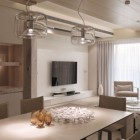 Home Kitchen I Clean Home Kitchen Set In I Shaped Layout Brightened By LED Light Facing Dining Room Table And Chairs Set Decoration Awesome Neutral Room Designs In Beige Color Combinations