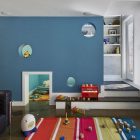 Carpet In Themed Colorful Carpet In The Blue Themed Kids Room With White Shelves And White Wall Under The White Ceiling Kids Room Fantastic Kids Room Decoration That Make Imaginations Come True