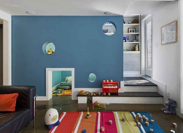 Carpet In Themed Colorful Carpet In The Blue Themed Kids Room With White Shelves And White Wall Under The White Ceiling Kids Room  Fantastic Kids Room Decoration That Make Imaginations Come True