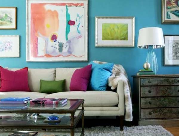 Living Room Swanky Colorful Living Room Style With Swanky Sofa And Amazing Pillow And Artistic Painting For Beautiful Interior Layout Living Room Vibrant Living Room Decoration With Colorful Furniture