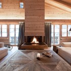 Wooden Chalet Neder Comfortable Wooden Chalet Gstaad Amaldi Neder Architectes Living Room Furnished With Cream Sofas And Table Decoration Eclectic White Chalet Decoration With Wooden Veneer For Walls