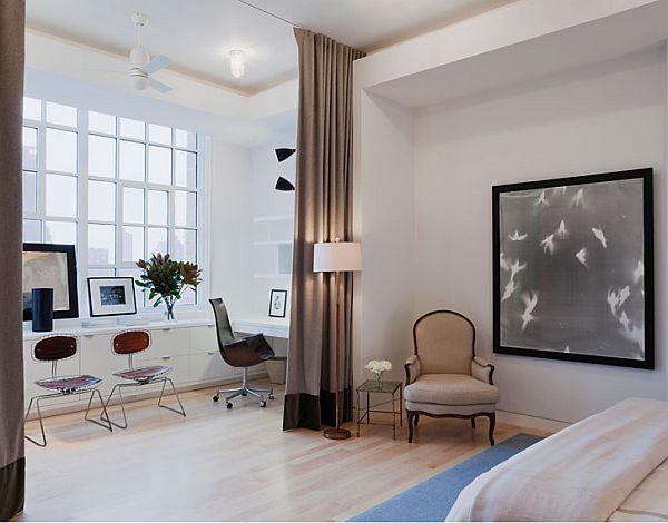 White Apartment Bedroom Cool White Apartment Inspiration Master Bedroom Idea Furnished With Bed Reading Nook And Hidden Workspace Apartments Luminous White Loft With Vibrant Accent Colors In The Middle Of New York City