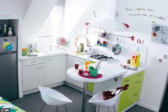 White Interior Childrens Creative White Interior Kitchen With Childrens Artwork And Furnished With Green Cabinets And Stylish Dining Seats Kitchens Fabulous White Kitchen Design In Cleanness And Fashionable Decoration