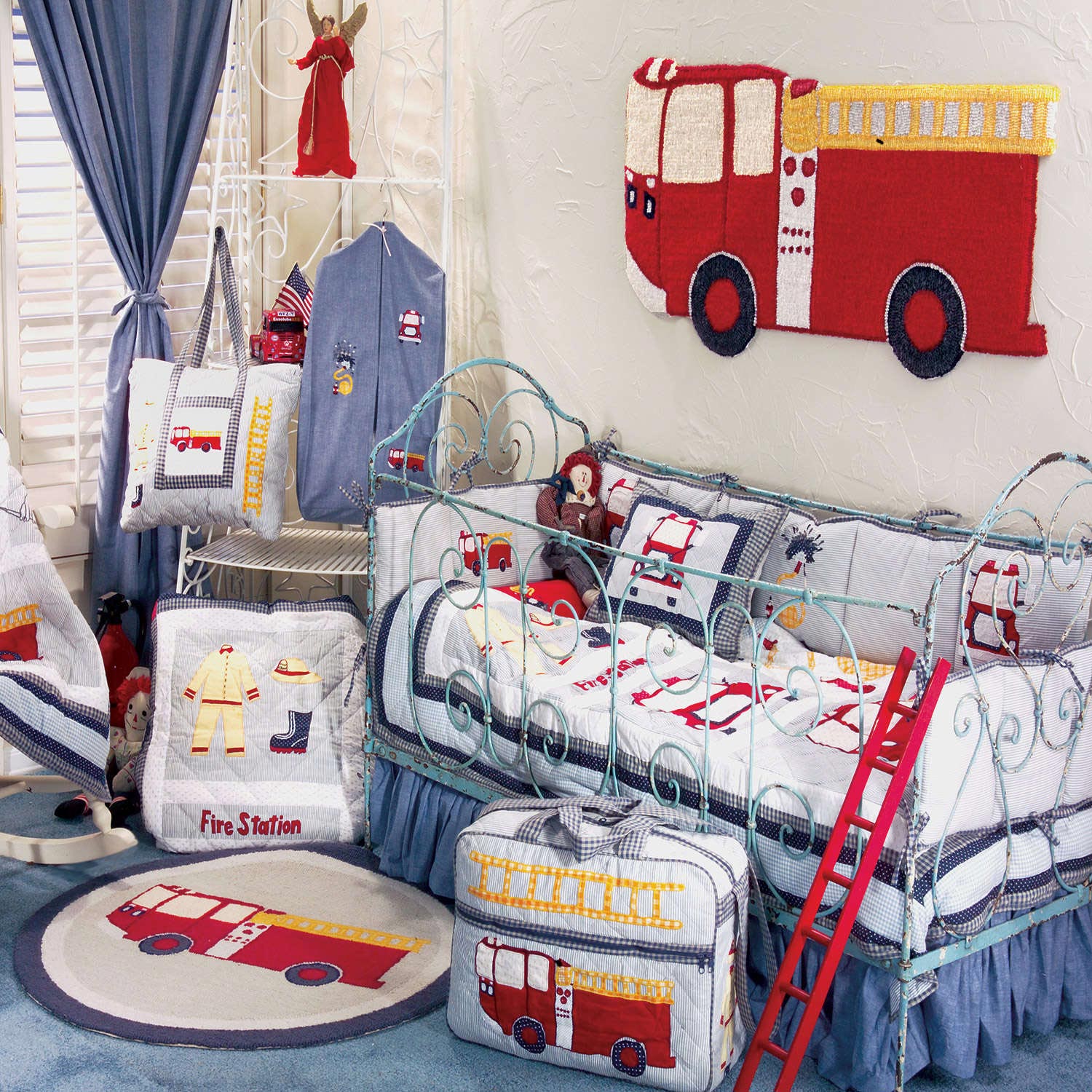 Styled Baby Bedding Crowded Styled Baby Boy Crib Bedding With White Red And Blue Splash Covering The Bedspread Completed With Red Ladder Kids Room  Enchanting Baby Boy Crib Bedding Applied In Colorful Baby Room