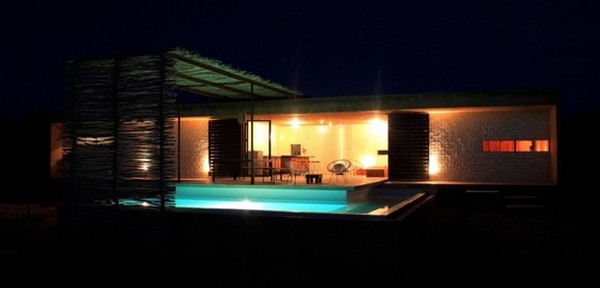 Lighting Concept Enlightening Dazzling Lighting Concept Used In Enlightening House Interior Of Santos Building Construction Seen From Dark Backyard Dream Homes Stunning Holiday Home With Exquisite Concrete Pools