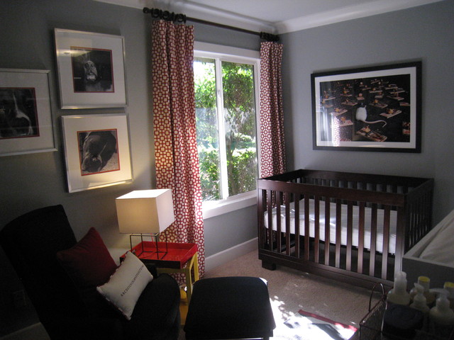 Baby Nursery Dark Eclectic Baby Nursery Idea With Dark Brown Boy Crib Bedding Mixed With Brown Lounge With Red And White Pillows Kids Room Vivacious Boys Crib Bedding Sets Applied In Modern Vintage Interior