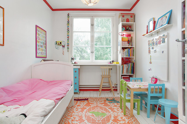 White Painted For Eclectic White Painted Chat Room For Kids Furnished With Pink Bed And Custom Chairs Surrounding Square Table Kids Room  Engaging Chat Room For Kids Activities And Decorations Ideas