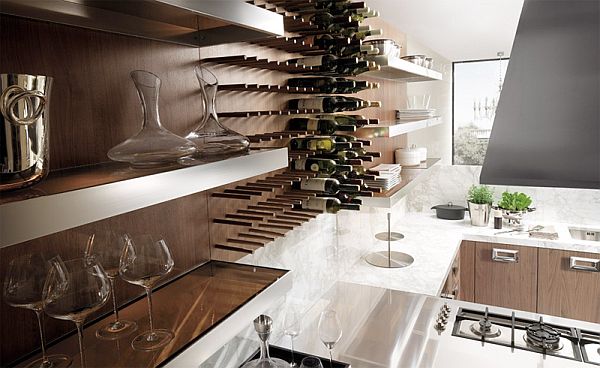 Barrique Bleached Furniture Elegant Barrique Bleached Canaletto Walnut Furniture Installed On The Kitchen Area Functions As Wine Cellar And Storage Kitchens Elegant Kitchen Furniture With Some Wooden Materials