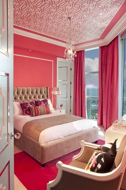 Pinkish Cool Girls Elegant Pinkish Cool Rooms For Girls Furnished With Brown Tufted Headboard Bedding And Italian Chair With Pillow Bedroom  30 Creative And Colorful Teenage Bedroom Ideas For Beautiful Girls