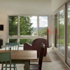 Green Dining With Exciting Green Dining Chairs Coupled With Wooden Dining Table Installed With Living Chairs On Rug Inside Ridge House Dream Homes Simple Modern Wood House In Comfortable Atmosphere