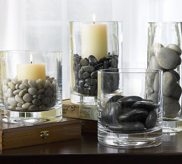 Zen Pebbles On Exciting And Elegant Zen Pebbles Vase Furniture Decor On The Amazing Dark Wood Table Decoration Fabulous Modern Vase Arrangement For The Flower And Candle