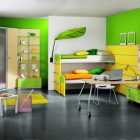 Catching Cheerful Application Eye Catching Cheerful Color Combination Application Found Inside Green Kids Room With Yellow And Orange Accent Kids Room Creative Kids Playroom Design Ideas In Beautiful Themes