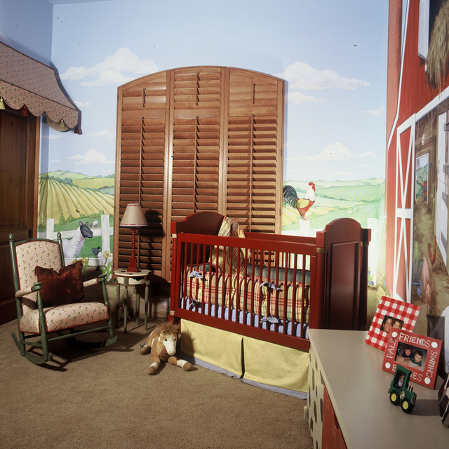 Catching Nursery Decorated Eye Catching Nursery Decor Ideas Decorated In Cowboy Theme Involving Shuttered Window And Canopy On Door Decoration  Lovely Nursery Decor Ideas With Secured Bedroom Appliances