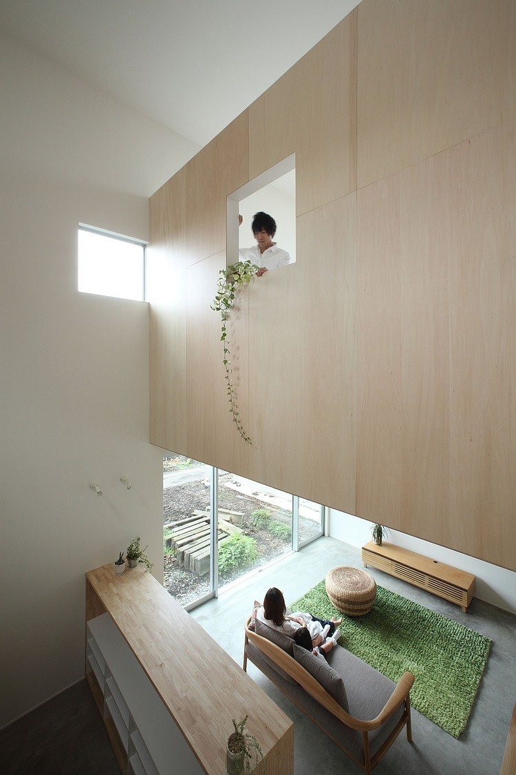 Azuchi House Interior Fabulous Azuchi House Sumiou Mizumoto Interior Design With Indoor Plants And Open Bookcase Under It Decoration  Outstanding Single Family House In Minimalist Wooden Decoration