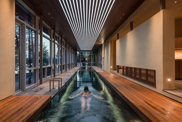 Contemporary Pool Deck Fabulous Contemporary Pool With Wooden Deck Of Indoor Pool House Designs Installed With Wooden Ceiling Completed Lamp Swimming Pool Elegant Indoor Pool House Designs Saving Skins From Sun Burning