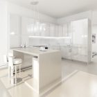 Glamourous Look Kitchen Fancy Glamorous Look Inside Modern Kitchen Design With All White Lacquer And Supported With Everything In Bright Appliances Kitchens Fabulous White Kitchen Design In Cleanness And Fashionable Decoration