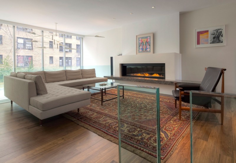 Living Room Urban Fantastic Living Room In The Urban House NYC With Grey Sectional Sofa And Wooden Chair Near Glass Table Architecture Elegant Townhouse Designed Into A Contemporary Urban Home Style