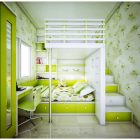 Girls Green Idea Feminine Girls Green Kids Room Idea Displaying Smart Interior Setting Of Room With Loft And Study Spot With Wardrobe Kids Room Creative Kids Playroom Design Ideas In Beautiful Themes