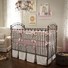 Pink And Baby Feminine Pink And Cream Themed Baby Nursery Idea With Classy Wrought Iron Crib And Pinkish Crib Skirts Kids Room Magnificent Crib Skirts Designed In Modern Style Made From Wood