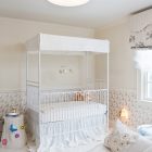 Quilified Baby Involving Fine Qualified Baby Nursery Idea Involving White Crib With Canopy Coupled With Skirted Bedside And Chair Kids Room Lavish White Crib Designed In Contemporary Style For Main Furniture