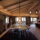 Chalet Gstaad Architectes Formal Chalet Gstaad Amaldi Neder Architectes Dining Room With Square Table And Metallic Chairs For Eight Decoration Eclectic White Chalet Decoration With Wooden Veneer For Walls