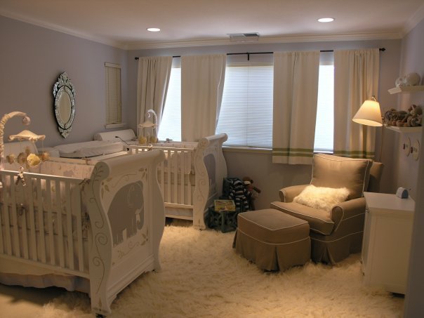 Grey Painted Baby Glorious Grey Painted Bedroom For Baby Enhanced With Hard Wooden Mini Cribs Painted In White With Grey Lounge Kids Room  Minimalist Mini Cribs In Various Room Designs