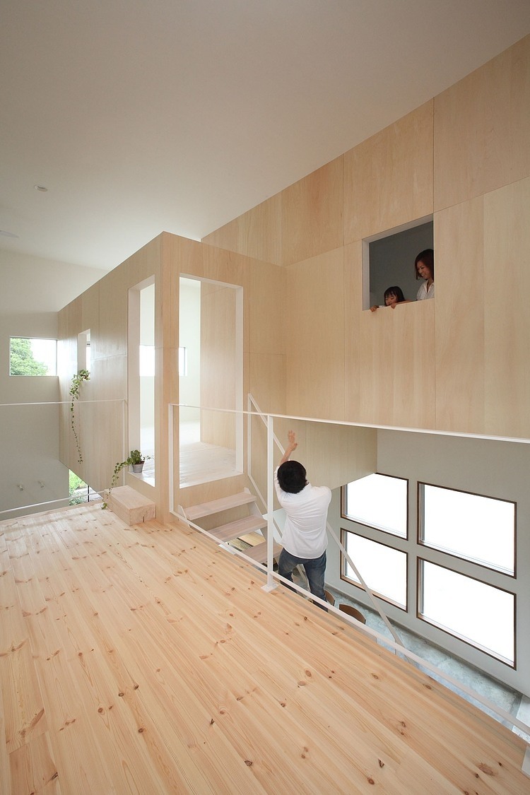 Azuchi House Design Gorgeous Azuchi House Sumiou Mizumoto Design Interior Hallway Applied White Oak Floor And Small Window Decoration  Outstanding Single Family House In Minimalist Wooden Decoration