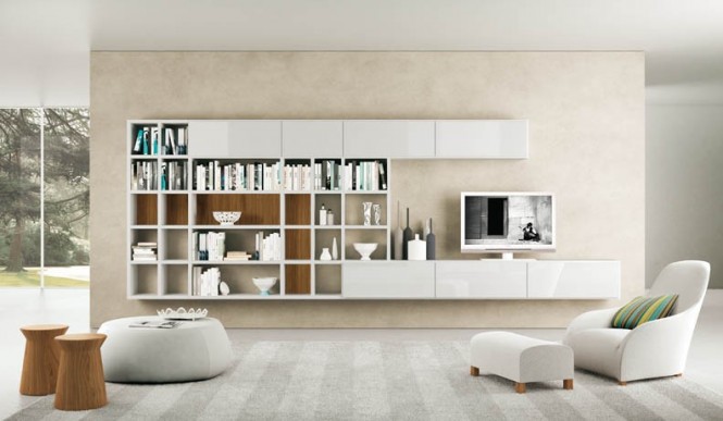 Shelves Cream With Gorgeous Shelves Cream Furniture Combined With White TV Cabinet Design In Modern Design And White Sofa Furniture Ideas Living Room  Adorable Modern Living Room For Stylish Young People Mansion