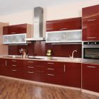 Kitchen Cabinet Modern Incredible Kitchen Cabinet Ideas With Modern Red Angled Cabinets Wood Floor Design Combined With Beige Kitchen Countertop Decor Kitchens Charming Kitchen Cabinet Ideas Arranged In Stylish Ways