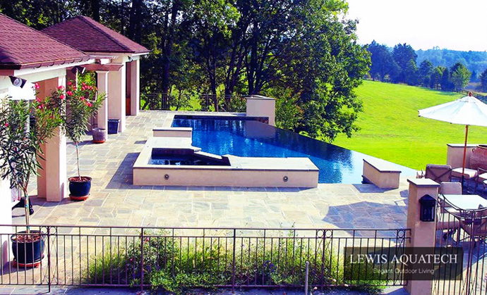 Blue Infinity Fine Interesting Blue Infinity Pool Another Fine Project By Lewis Aquatech Facing The Natural Green Panoramic View Dream Homes Magnificent Outdoor Swimming Pool With Sensational Backyard And Patio